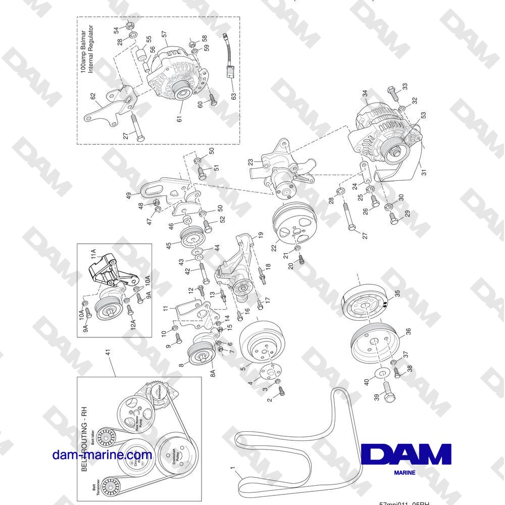 Crusader MP5.0/5.7L SN 670001 thru 671633 - ACCESSORY DRIVE SYSTEM